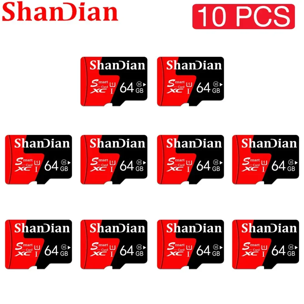 

10PCS/LOT SHANDIAN High Speed Memory Card 128GB 64GB True Capacity 16GB Mini SD TF Card YPE-C Adapter for Mobile Phone Camera