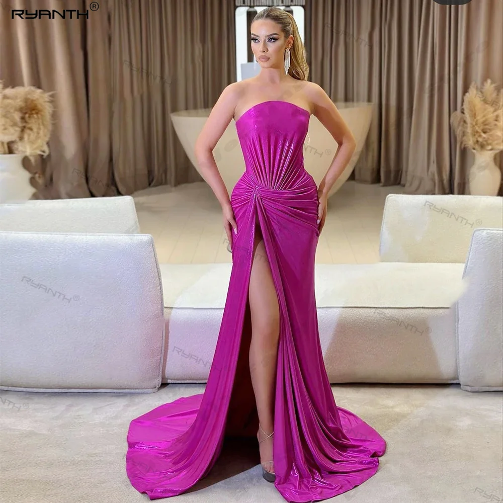 

Elegant Women's Evening Dresses Simple Mermaid Sexy Side Split Sleeveless Princess Ball Gowns Cocktail Prom Party Vestidos 2024