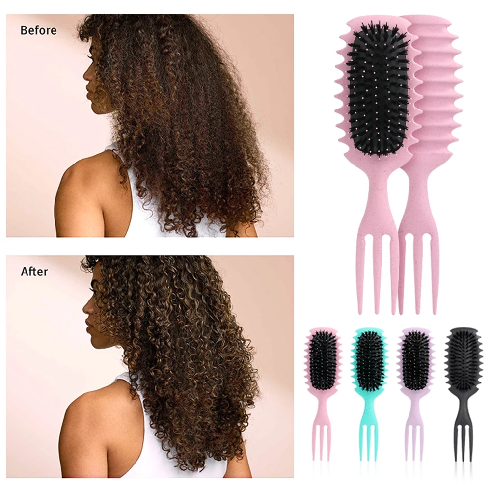 Szczotka do definiowania loków Szczotka do loków do czesania i kształtowania loków z kręconych włosów dla mężczyzn i kobiet, aby zmniejszyć ciągnięcie