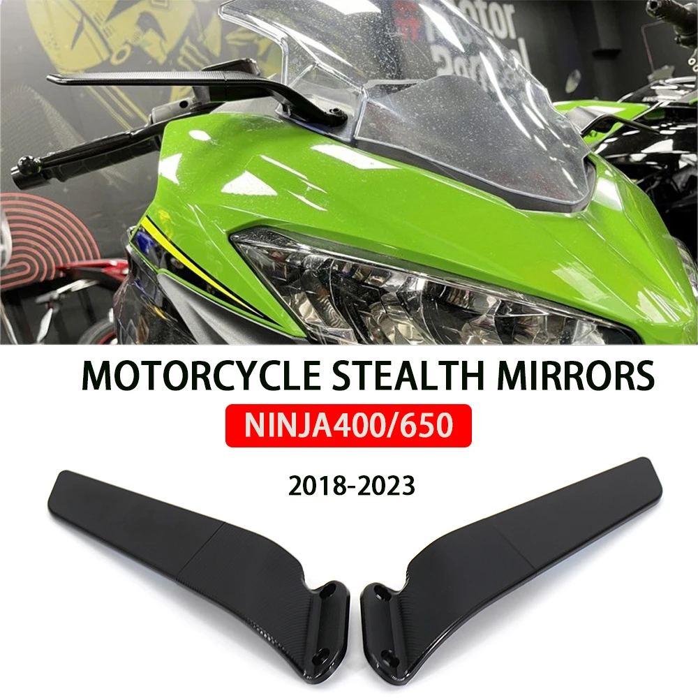 

Ninja 650 Accessories 2018-2023 for Kawasaki Ninja650 Ninja400 Motorcycle Stealth Mirrors Adjustable Sports Winglets Aluminum