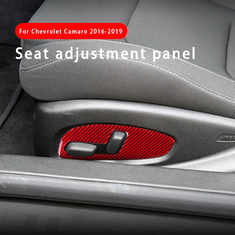 For Chevrolet Camaro 2016-2019 Carbon Fiber Car Seat Adjustment Switch Panel Decor Sticker Cover Trim Frame Interior Accessories