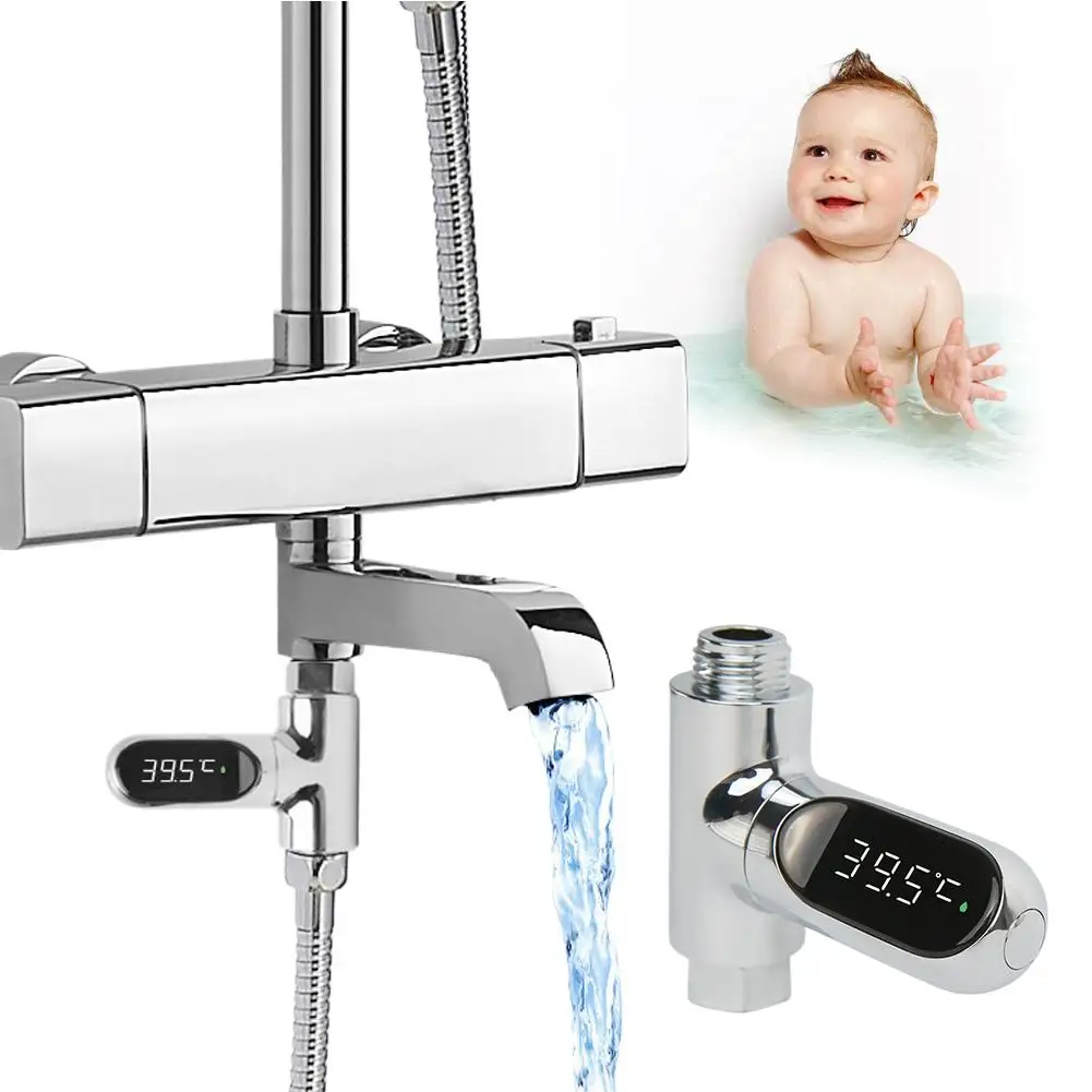 LED Display Baby Shower Water Temperature Monitor Electricity Home Shower Faucets Water Thermometer Bathing Temperature Meter