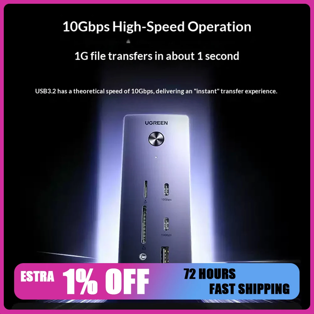 UGREEN U712 Expansion Dock USB Typec HDMI Suitable For Charging Two Devices Simultaneously For MacBook Pro Air Laptop