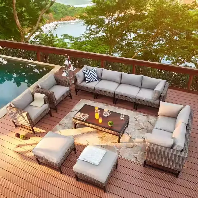 Rattan chair rattan sofa waterproof sunscreen bed and breakfast sofa