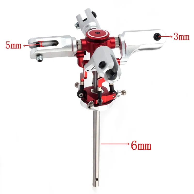 6*121mm Shaft  3/ 4-Blades Metal Main Rotor Head For Align Trex 470 L/ ALZRC X360 GAUI X3 Helicopter