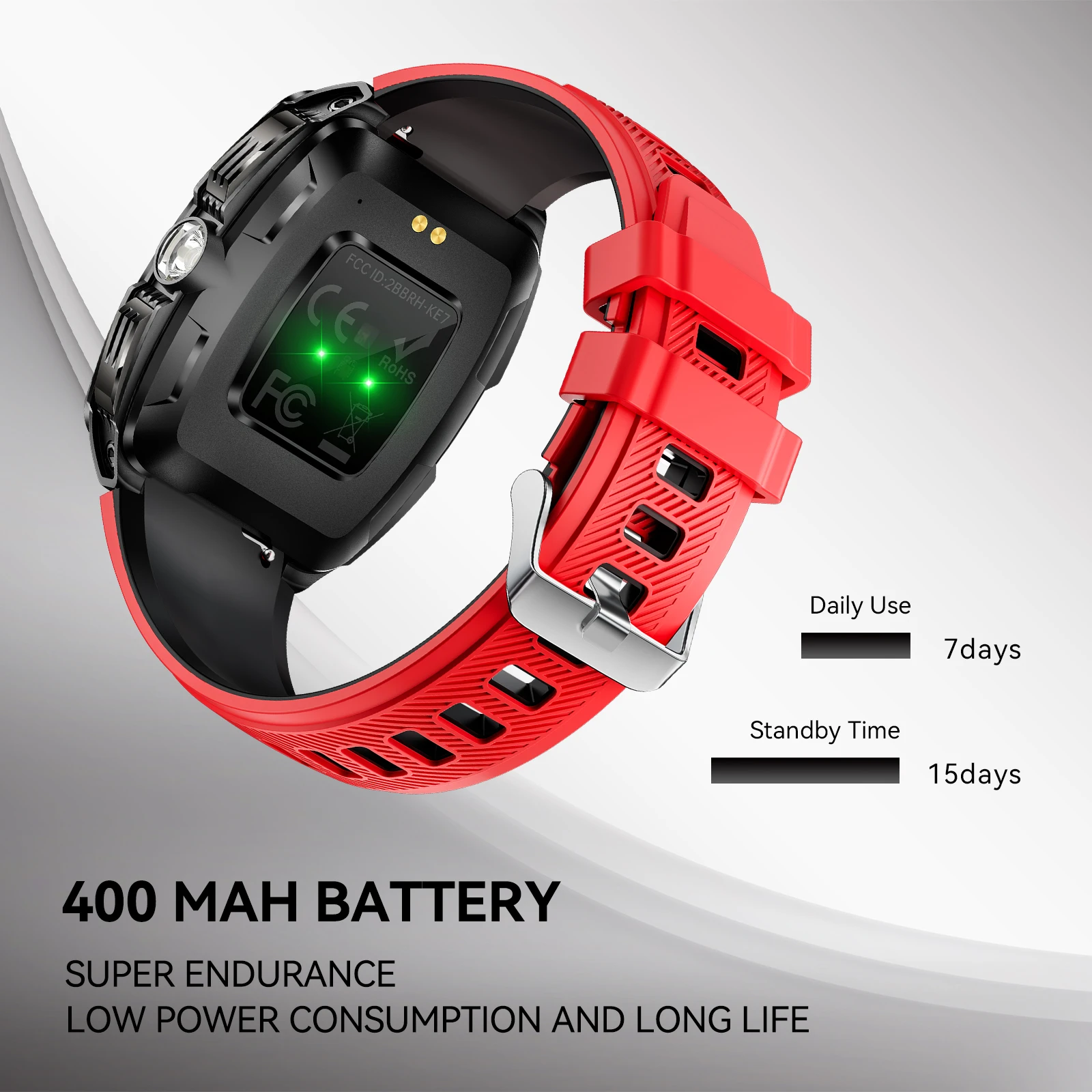 EIGIIS 2025 남성용 스마트워치 LED 플래시라이트 5ATM 방수 1.8인치 대형 화면 견고한 전술 시계 100+ 스포츠 모드