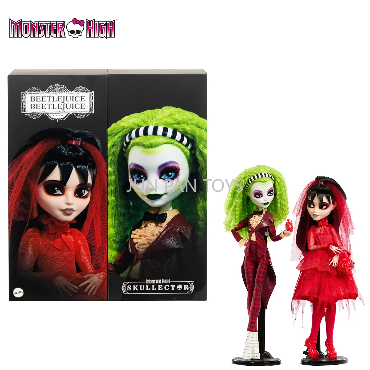 Muñeca Original Monster High Skullector Beetlejuice Lydia Deetz, Paquete de 2, Muñeca Coleccionable de Moda, Figura de Acción, Regalo para Niños, Juguetes