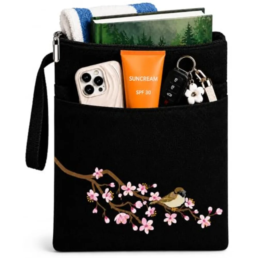 

The Cute Book Sleeve with Spacious Front Pocket - A Waterproof Protector Book Bag Pouch with Zipper - Perfect Book Lovers Gifts