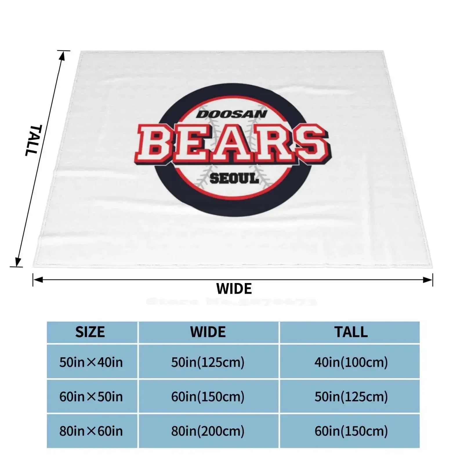Creative Design Lightweight Soft Flannel Throw Blanket Doosan Bears Korean Baseball Team Home Decor