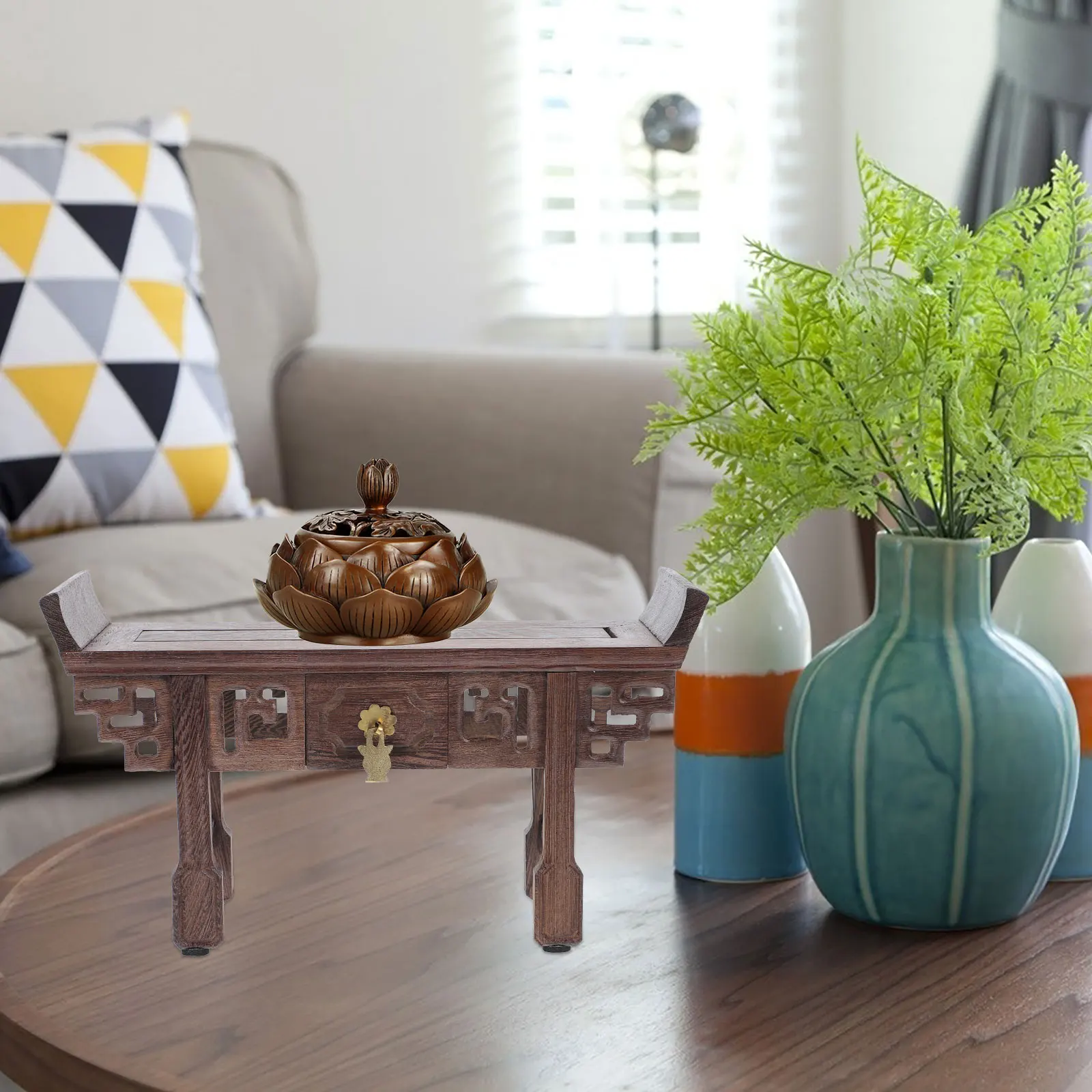 

Wooden Display Stand Teapot Vase Bonsai Base Home Decoration Rustic Feeling Flowerpot Display Pedestal Jade Crafts Rack