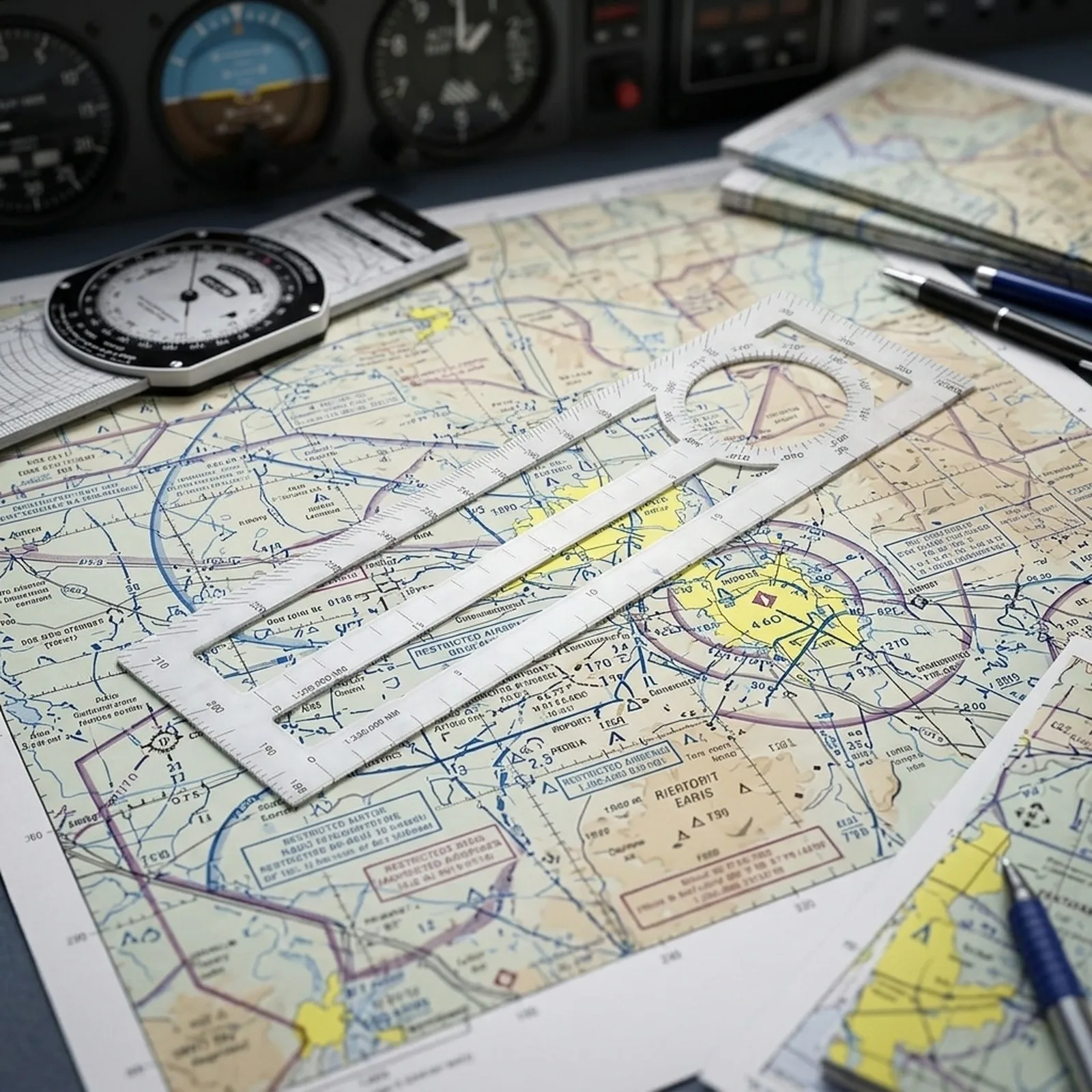 CNP-1 Aviation Slide Rule with Integrated Measurement Functions for Flight Planning and Chart Reading 16.8 x 6.2 cm