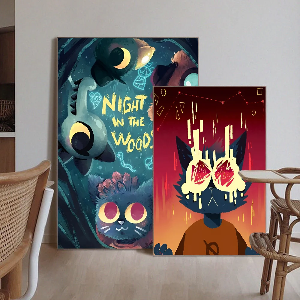 Night in the Woods Classic Anime Classic Vintage Posters Waterproof Paper Sticker Coffee House Bar Home Decor