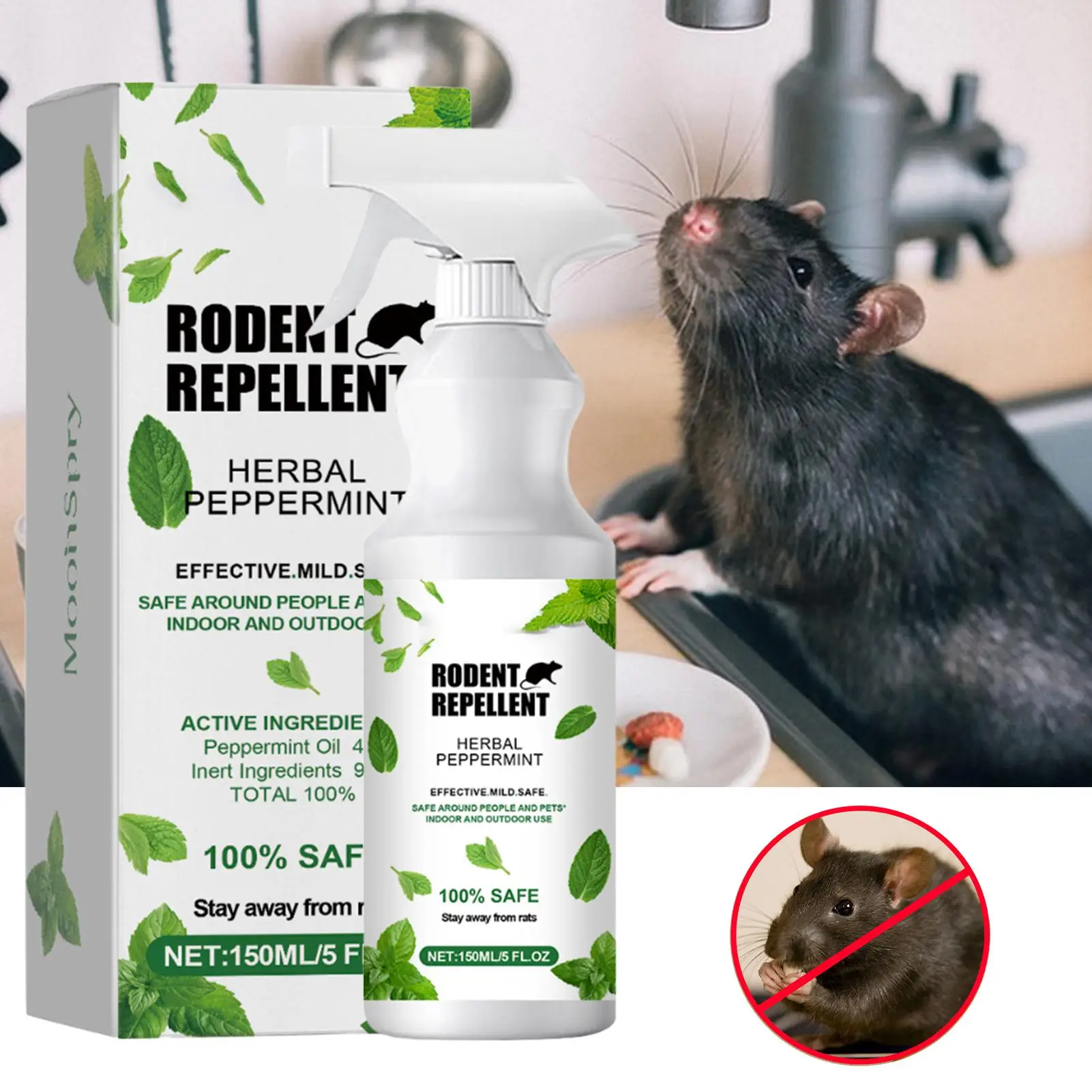 150ml Mouse Repellent Spray Safety Anti Mouse Spray Non-Lethal Camping Outdoor Hiking Forest Animal Gear