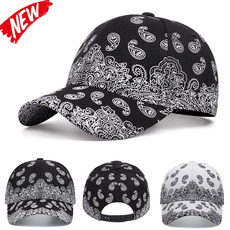 Baseball Cap Hiphop Cashew Flower Baseball Cap For Men Women Summer Sun Hats Black Cap Caps Adjustable Cowboy Hat