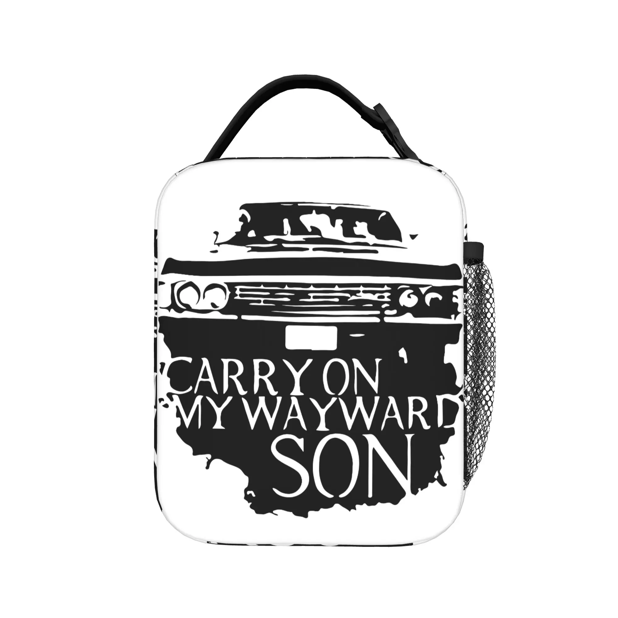 Carry On My Wayward Son Insulated Lunch Bags Large Supernatural Reusable Thermal Bag Tote Lunch Box School  Outdoor Men Women