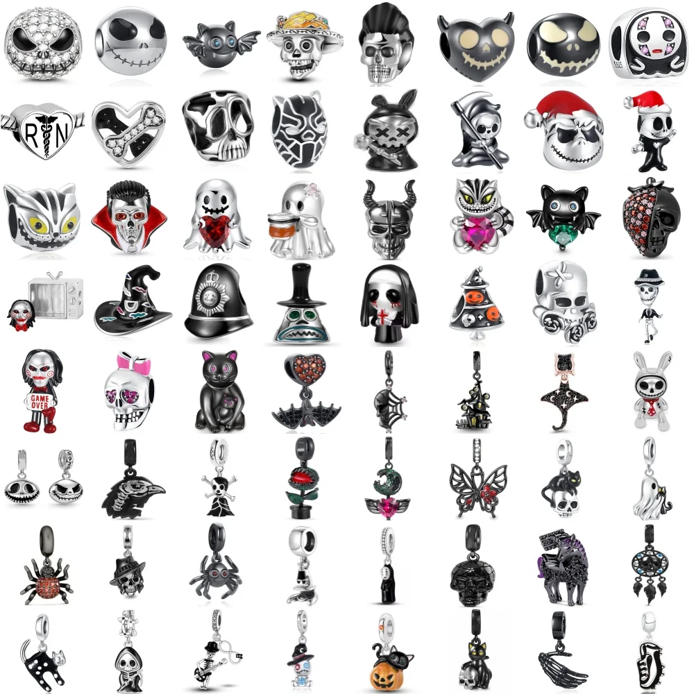 

Хит продаж: Подвеска-паук с черепом-пародией, серебро 925 пробы, подходит для оригинальных браслетов, аксессуары для DIY, изысканные украшения ﻿