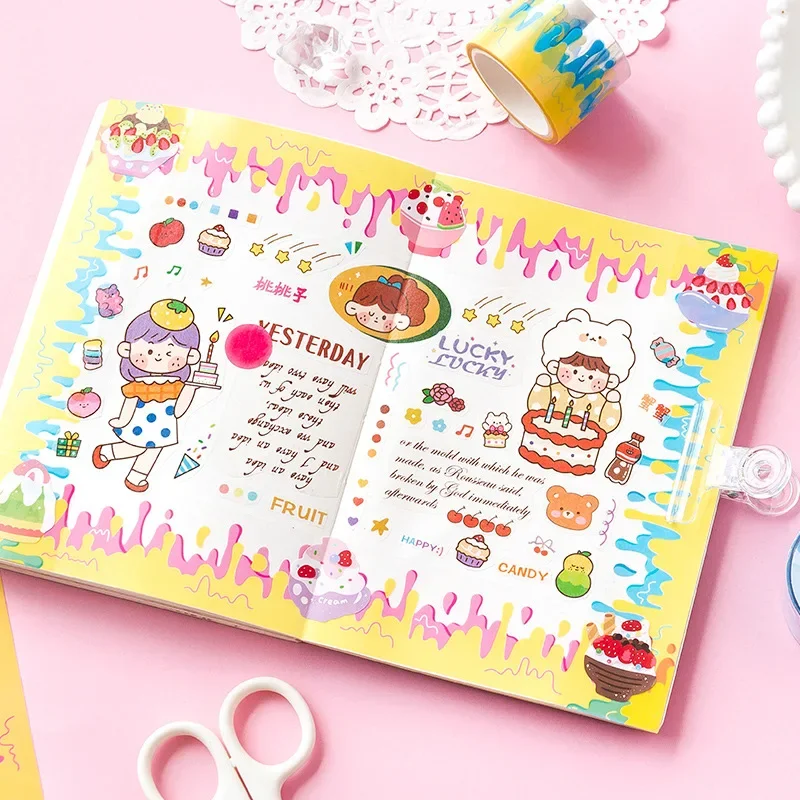 1 рулон ПЭТ струящегося варенья, малярная лента для сцены, коллажа, скрапбукинга, дневника, блокнота, планировщика, декоративные принадлежности