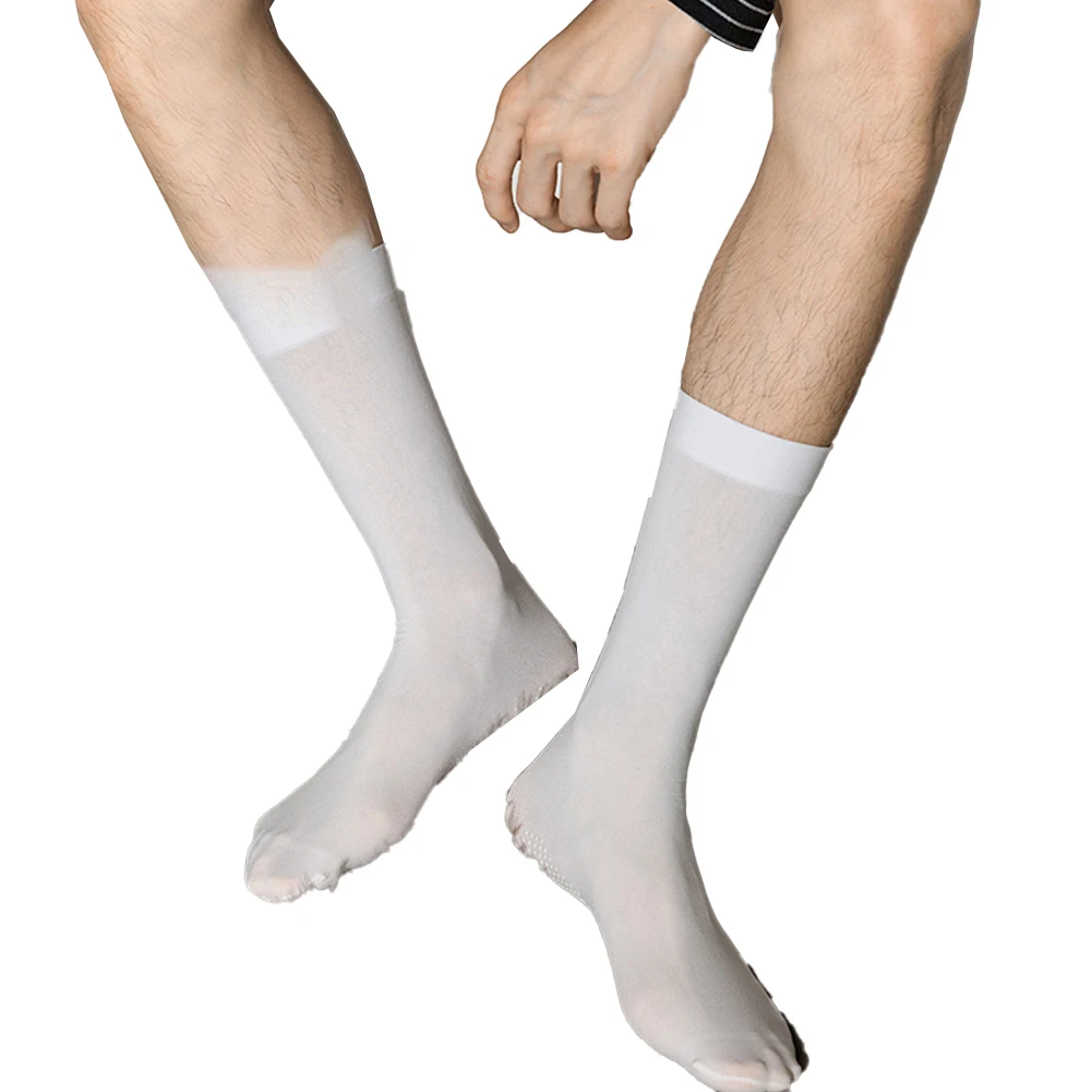 비즈니스 울트라씬 튜브 양말 통기성 튜브 양말 시스루 비즈니스 양말 남성용 시어 스타킹 화이트 시어 양말