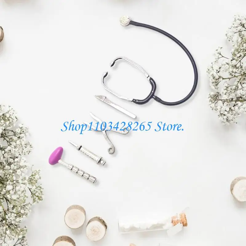 مجموعة إكسسوارات الطبيب الواقعية بمقياس 1/12 للعب التظاهري لعيادة الدمى G2TE #3