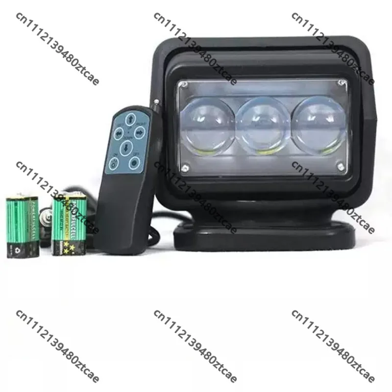 60W LED Wireless Remote Control Vehicle Searchlight,Roof Mount Rotating Spotlight for Engineering Vehicle Marine Outdoor
