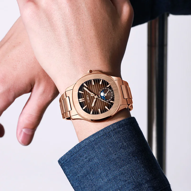 

Haofa Роскошные автоматические часы высокого качества оригинального дизайна для мужчин, корпус из нержавеющей стали, сапфировые деловые часы, водонепроницаемые 2291N