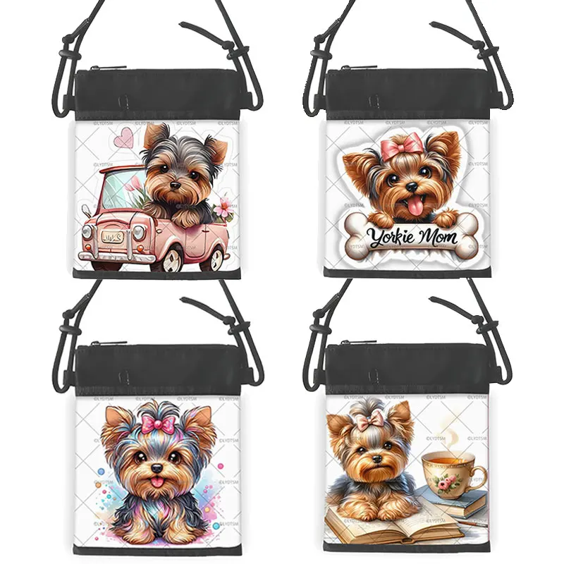 

Cute Yorkshire Terrier Dog Driving Car Print Messenger Bags Pet Dog Girls Handbags Women Men Crossbody Bag Phone Keys Holder