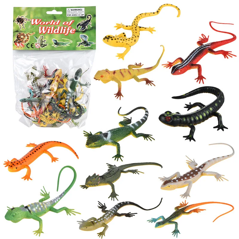 

12Pcs/6Pcs Simulation Lizard Model 12 Lizard Gecko Chameleon Simulation Model Science Education Toys For Children Fidget Toys