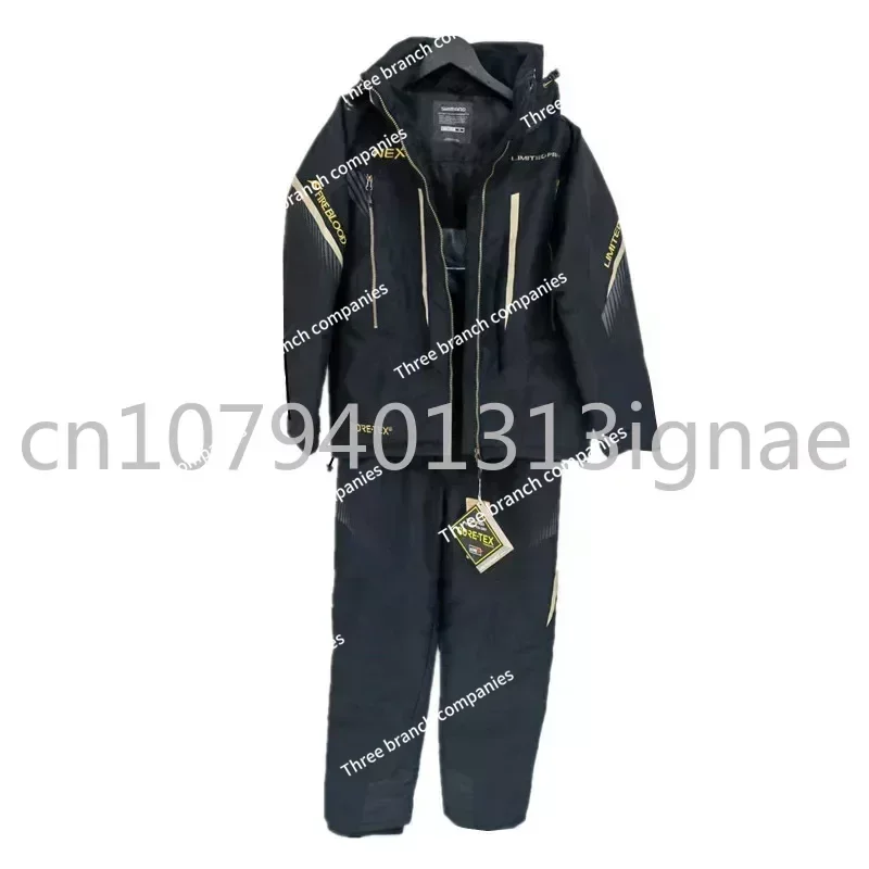 

Fishing set for men's winter thick waterproof and warm hooded jacket, long pants, rock fishing set, outdoor clothing