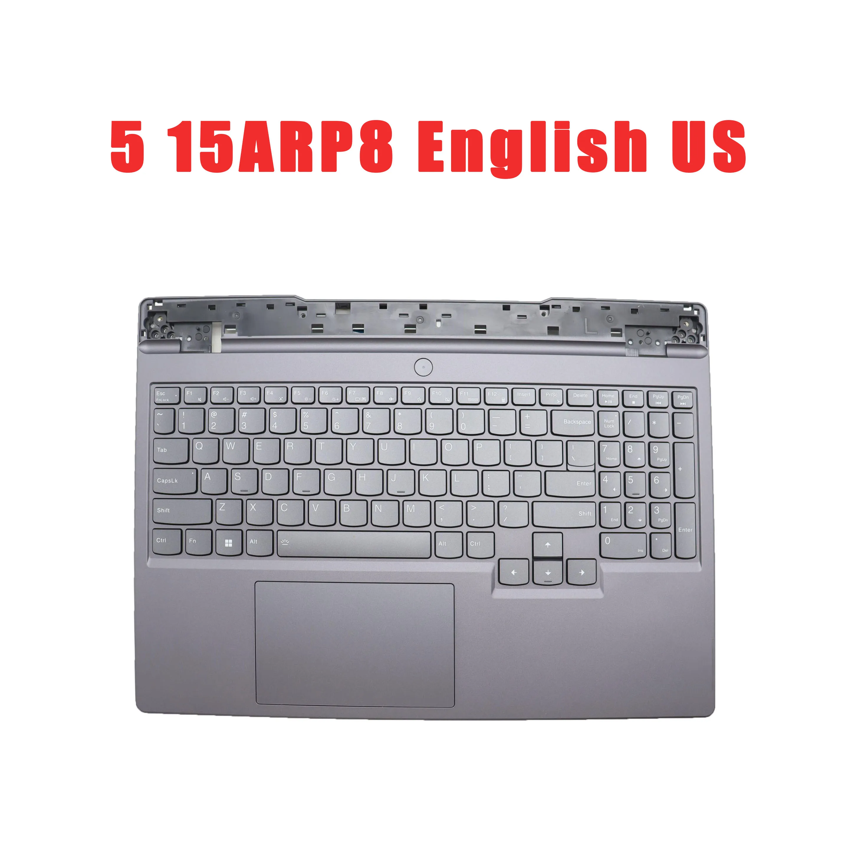 

Подставка для рук и клавиатура для ноутбука Lenovo для Legion 5 15ARP8, английский, американский, 5CB1M64915, с подсветкой, тачпад, серый, новый