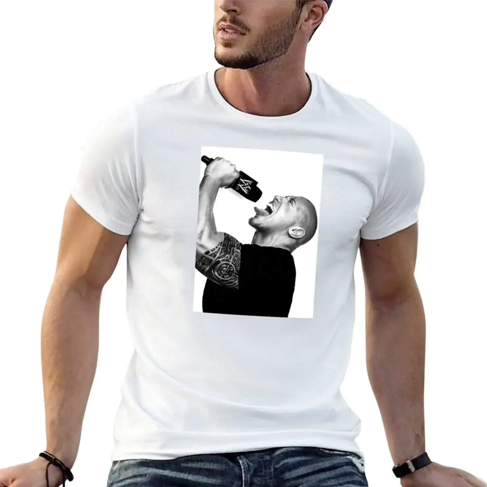 dwayne johnson T-Shirt animal prinfor boys plus size clothes plain sweat shirts, men