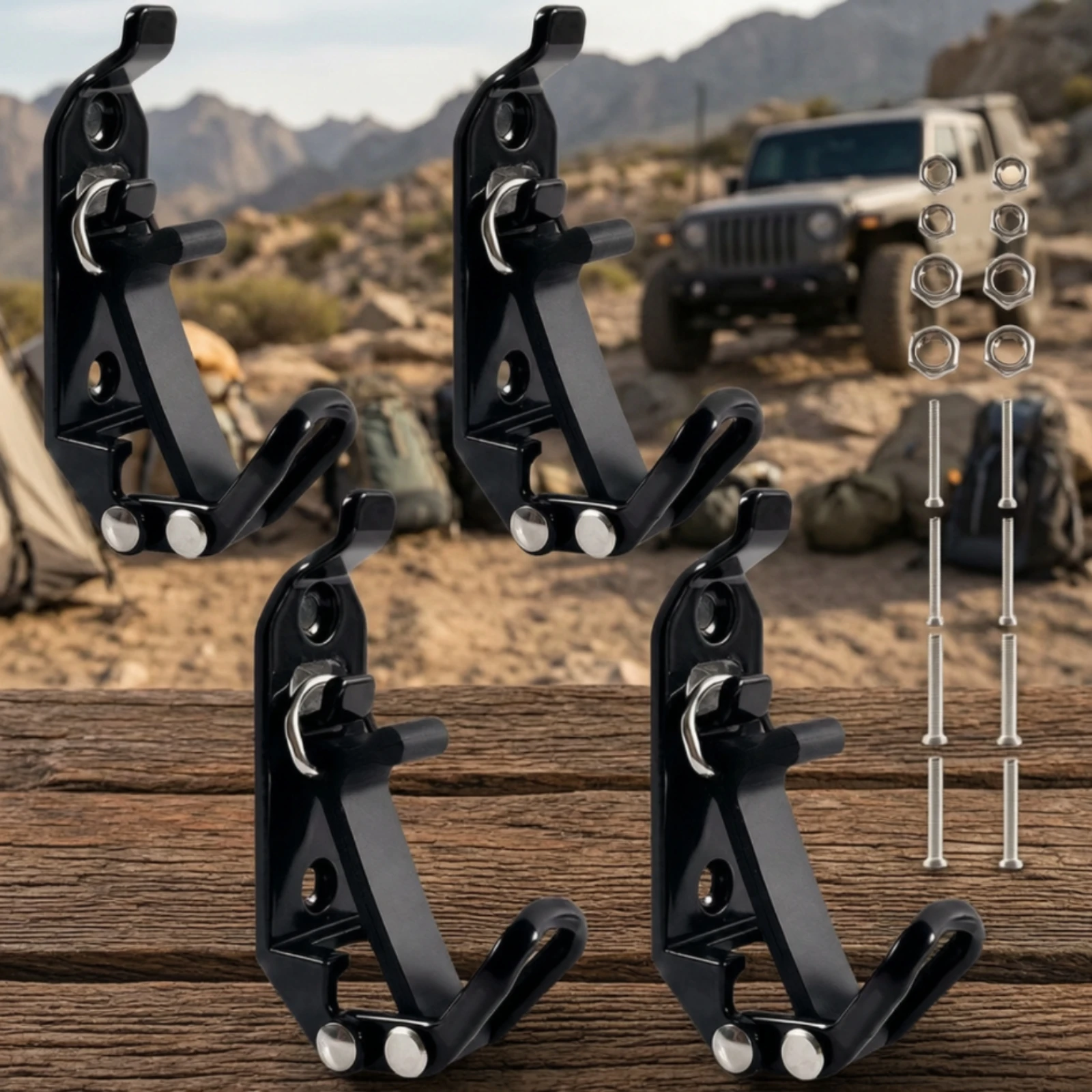 4 Pieces Roof-Rack Tool Clamp Sturdy Shovel Mount Shovel Holder Space-Saving for off-Road Vehicles, RVs
