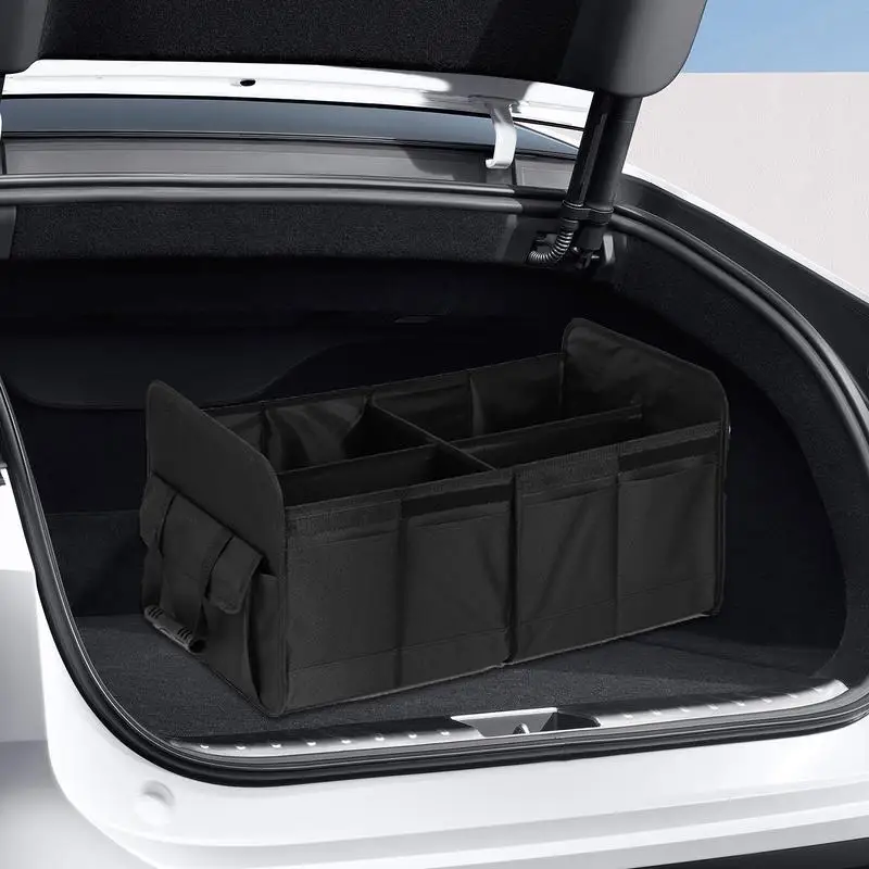 Car Trunk Storage Organizer Collapsible Multi-Compartment SUV Trunk Organizer Trunk Storage Box For Any Car SUV Truck Car