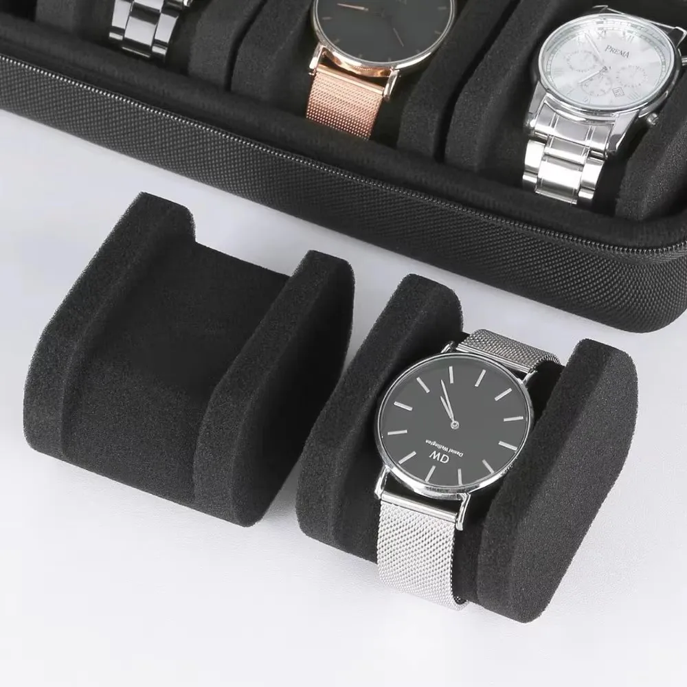 10 Slots Watch Storage Box Watch Zipper Travel Case Portable Watch Organizer Display Holder for Wristwatches and Smart Watches image 2