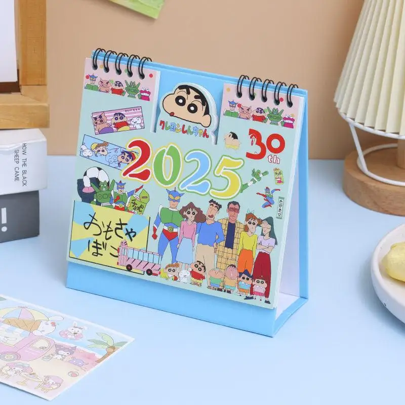 

New Kawaii Crayon Shin Chan Calendar 2025 Monthly Calendar Table Calendar Creative Plan Simple Desktop Decoration Toys for Kids