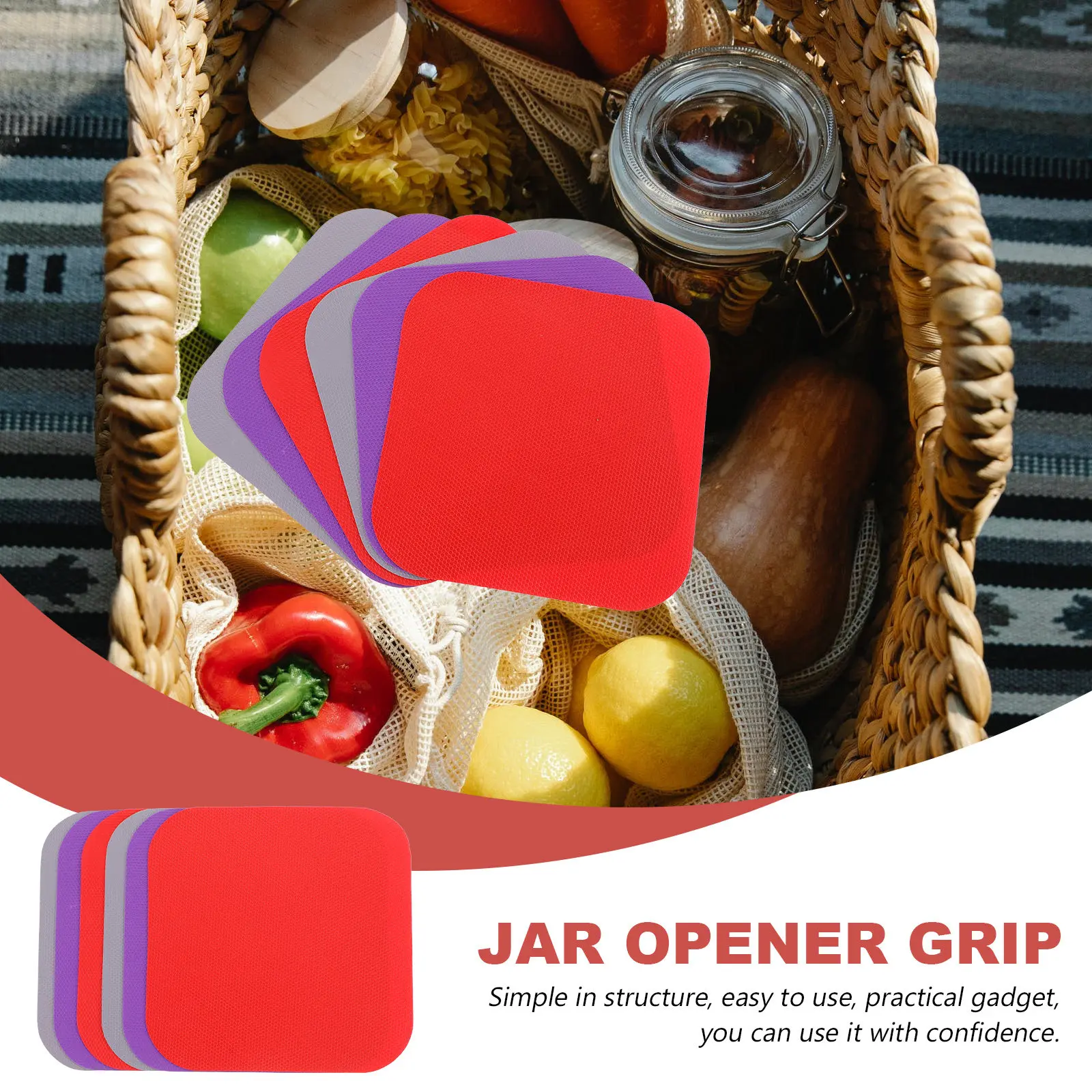 6 Pcs Bottle Opening Grip Mat Jar Grippers Opener Mats Kitchen Pads Rubber Multi-purpose Lid