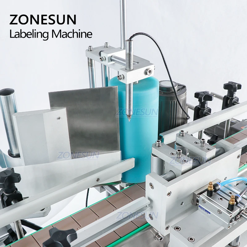 ZONESUN TB-500A Bench Top Labeller PET Jar Water Bottle Double Side Automatic Positioning Labeling Stickering Machine