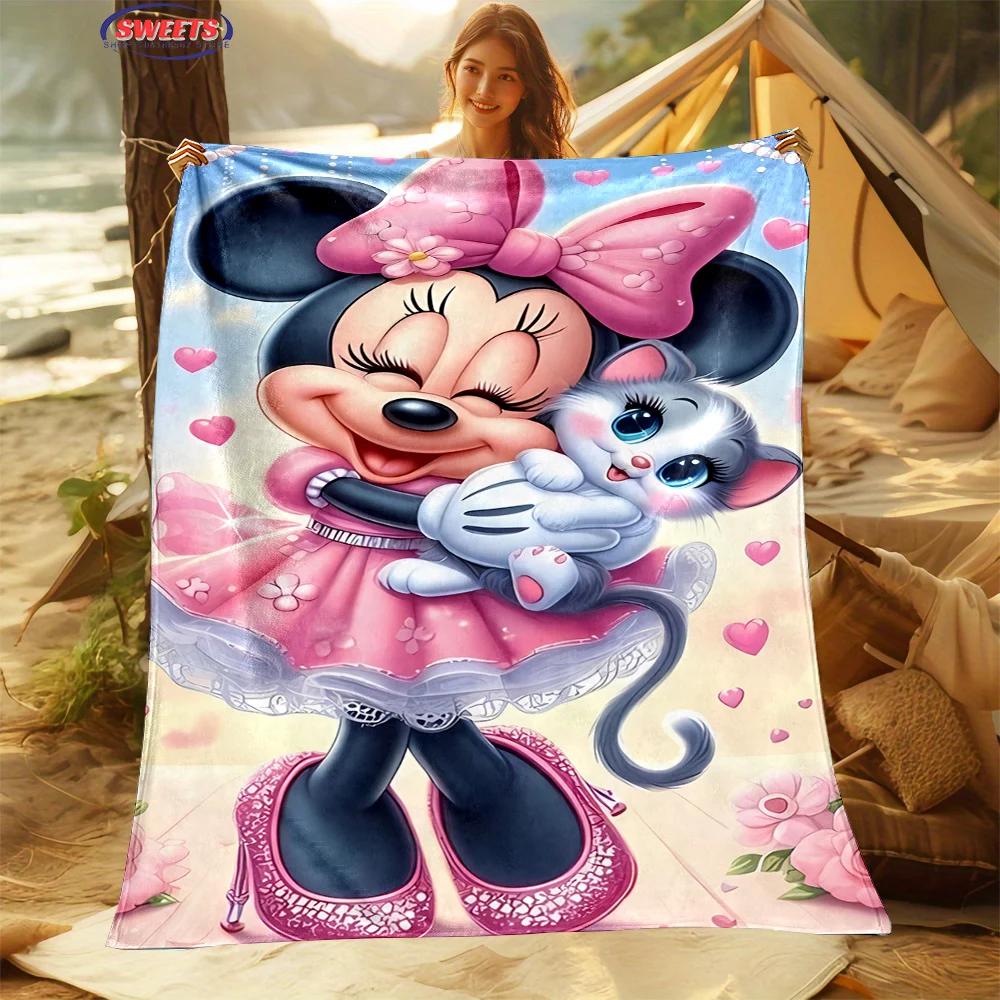 Comfortable and Soft Disney Minnie Blanket, Add Beauty To Home,All Seasons, Home Office Can Be Used, Nap Camping Flannel Blanket