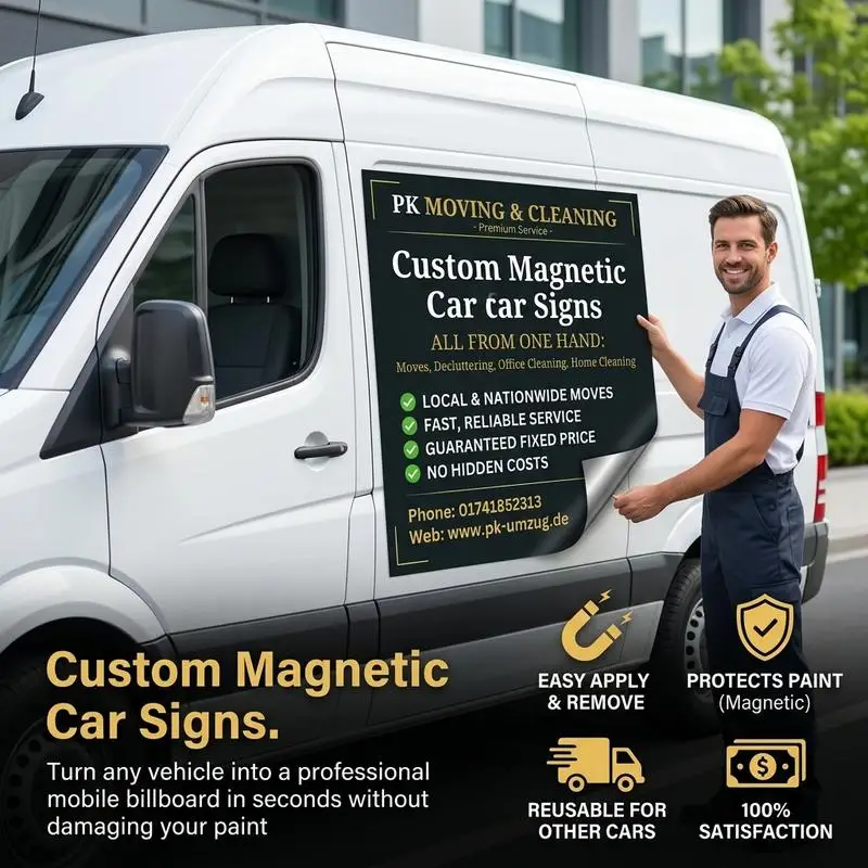 Customizable High-Intensity Full-Color Car Magnet Ads Personalized Truck Door Magnetic Signs Waterproof UV-Resistant Detachable