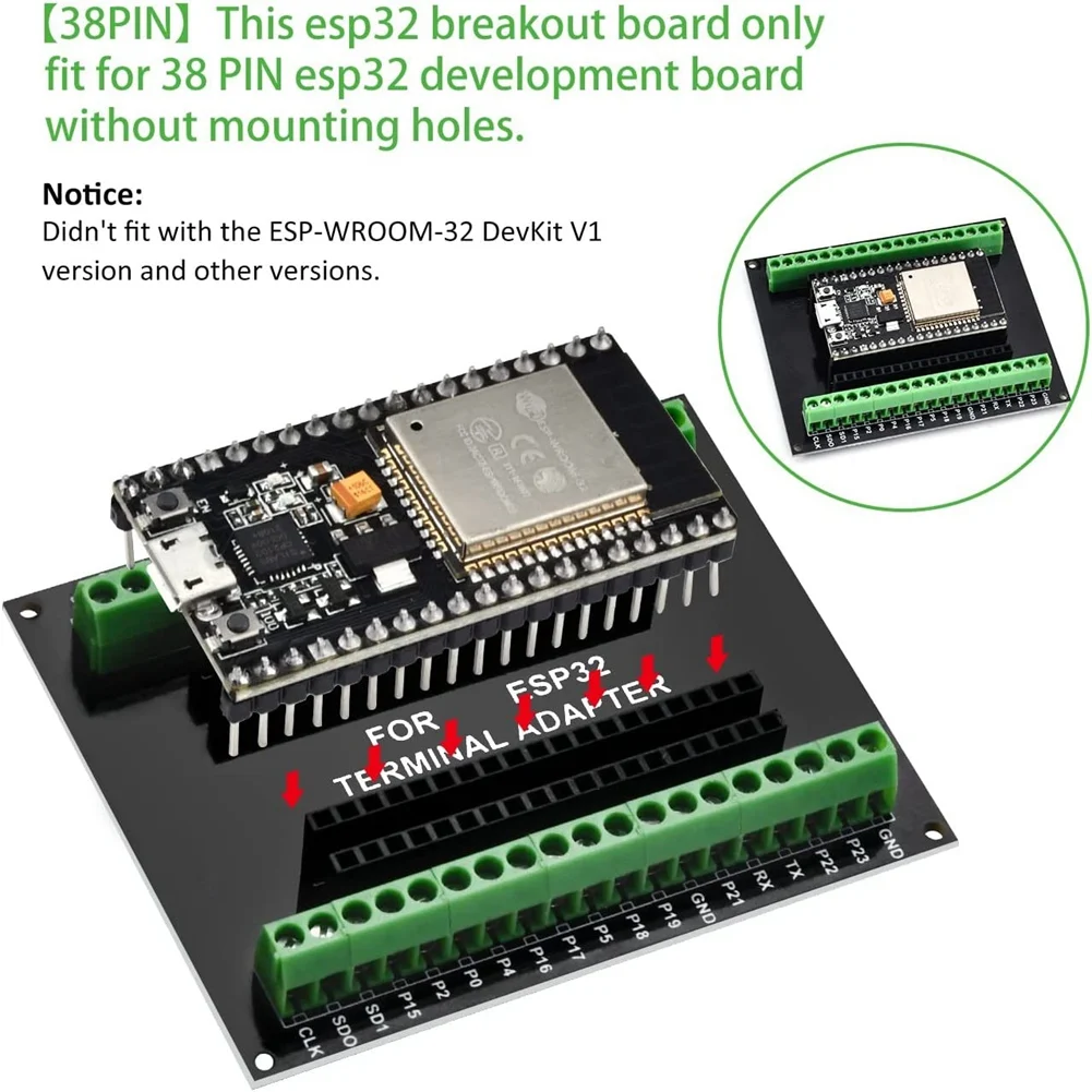 

Exquisite-ESP32 Breakout Board GPIO 1 Into 2 Compatible With Nodemcu-32S Lua 38Pin GPIO Expansion Board