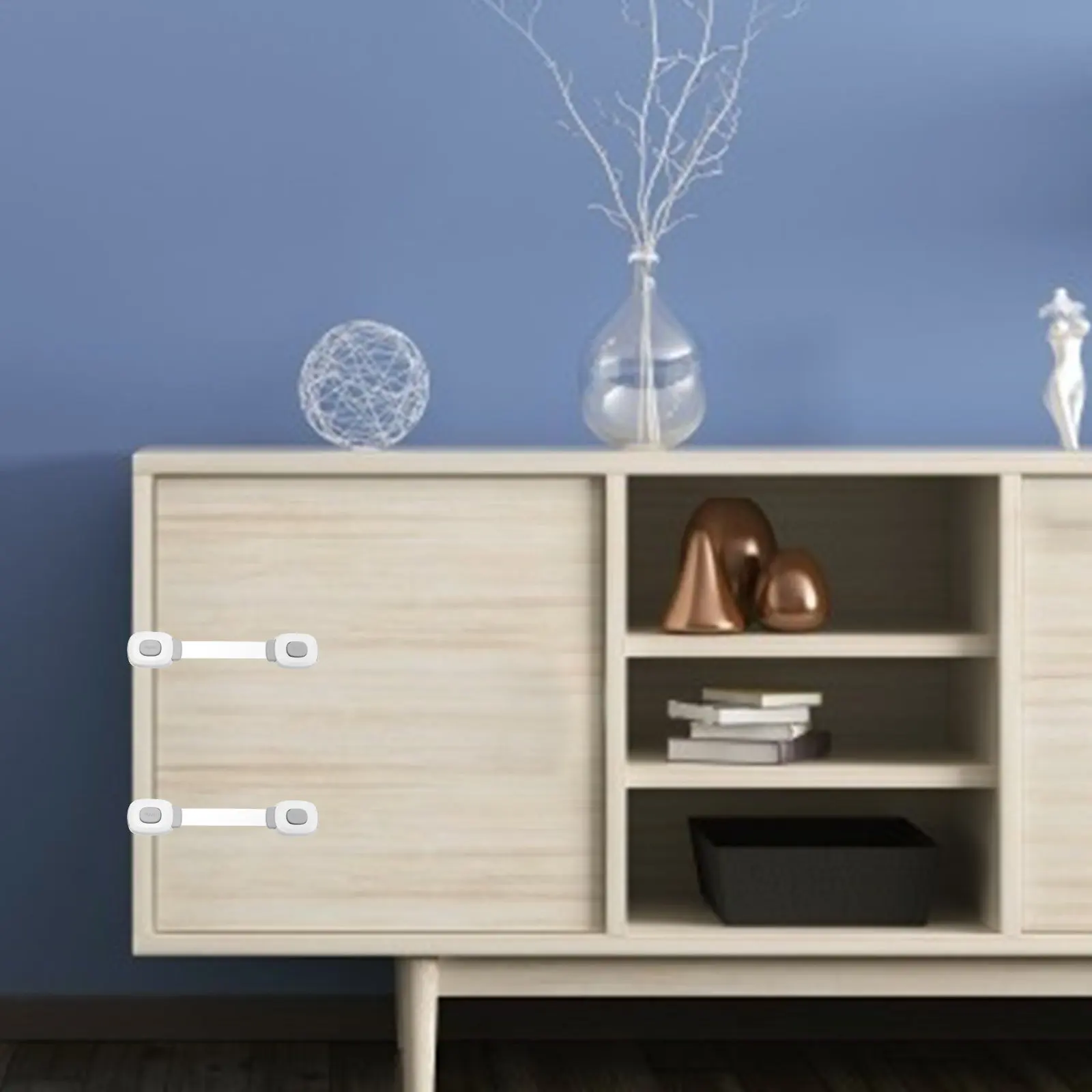 

Комплект из 4 замков-защелок для защиты от детей: для шкафов, ящиков, холодильников, мусорных баков, аксессуары для ящиков