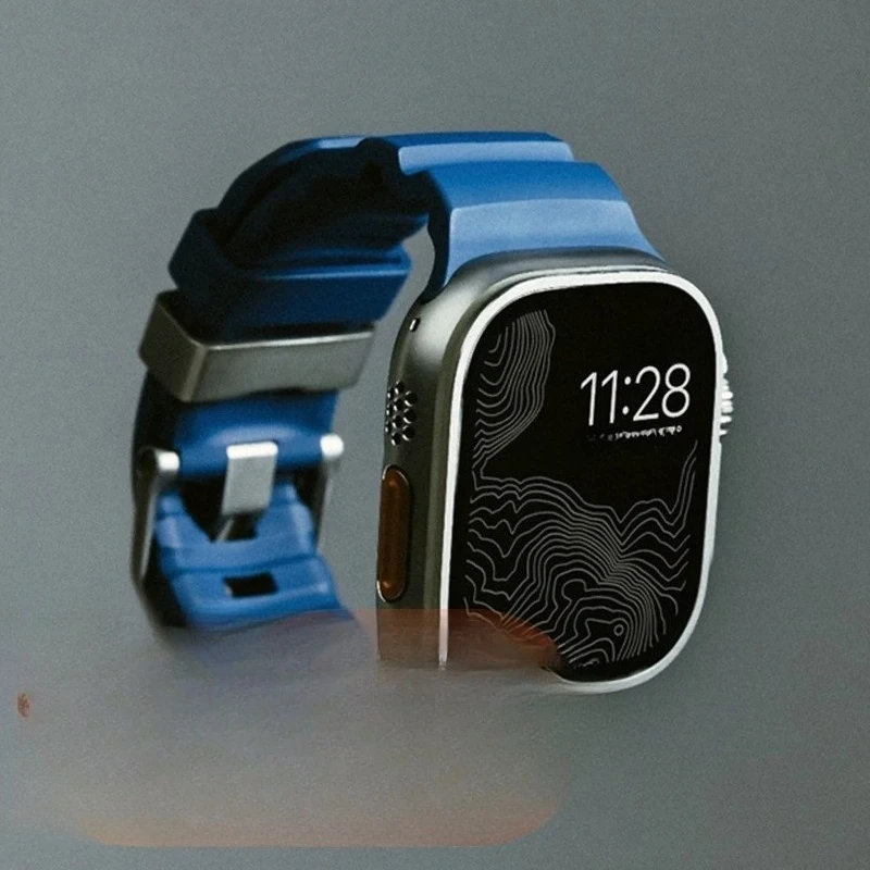 Спортивный силиконовый ремешок для часов 42 мм, 44 мм, 45 мм, 46 мм, 49 мм, титановый металлический браслет, ремешок для iWatch Ultra 2 10 9 8 7 6 SE 5 4