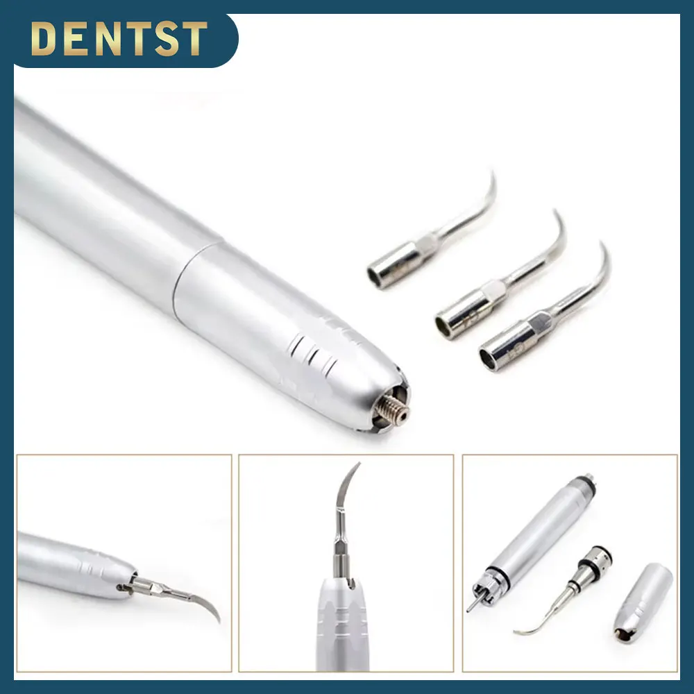 

Dental Ultrasonic Air Scaler 2Holes/4 Holes 3 Tips Air Scaling Polishin Tools Handpiece Whiten Tooth Cleaner Whitening Teeth
