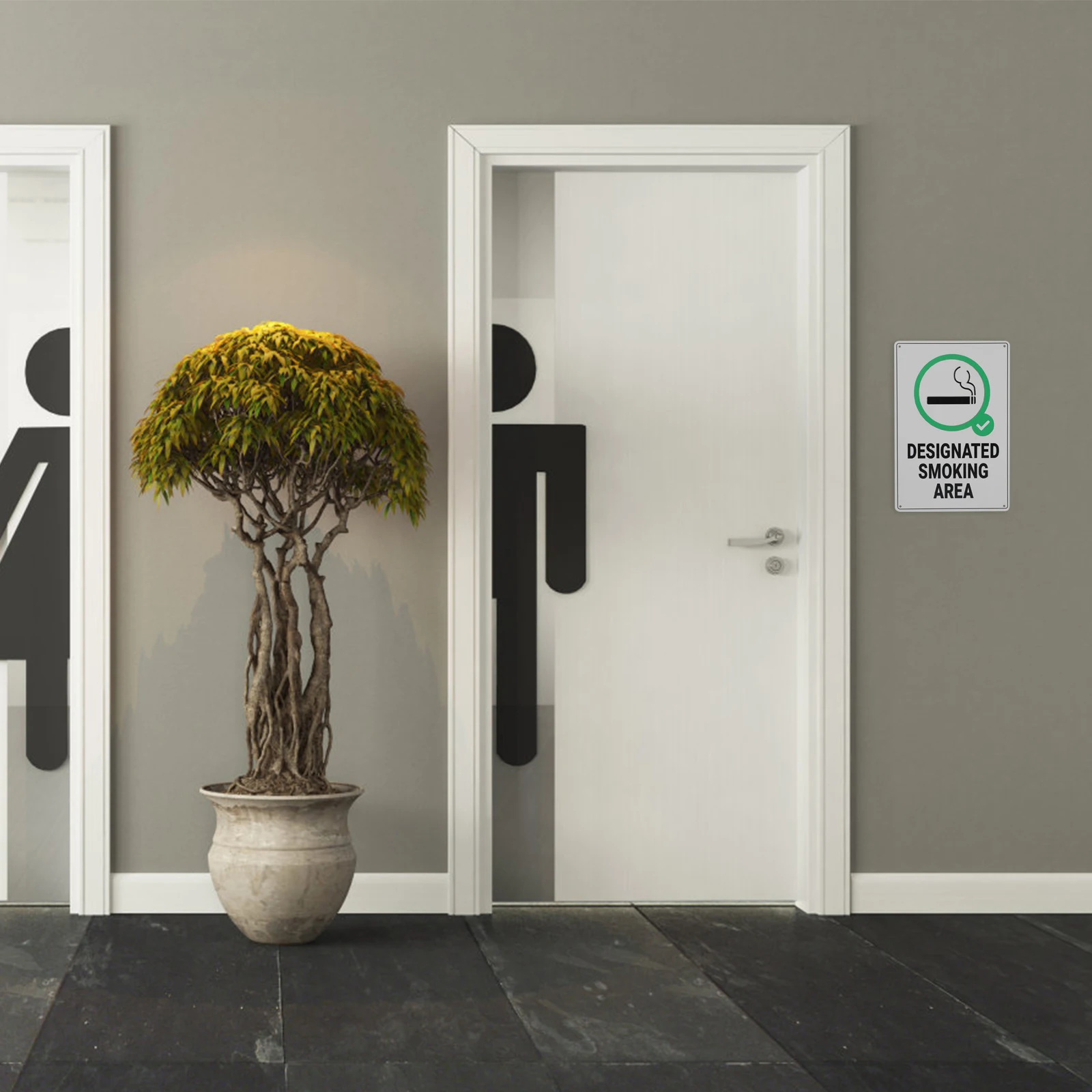 

Smoking Area Sign Iron Wall Plate Clear Printing Durable Indoor Outdoor Public Place Indicator Sturdy Hanging Smoke Zone Board