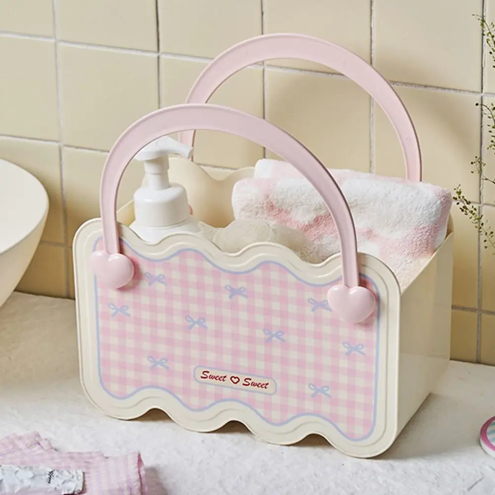 New Heart Shaped Bath Basket Stackable Space Saving Shower Basket Portable Drainage Bathroom Storage Box Shower Use