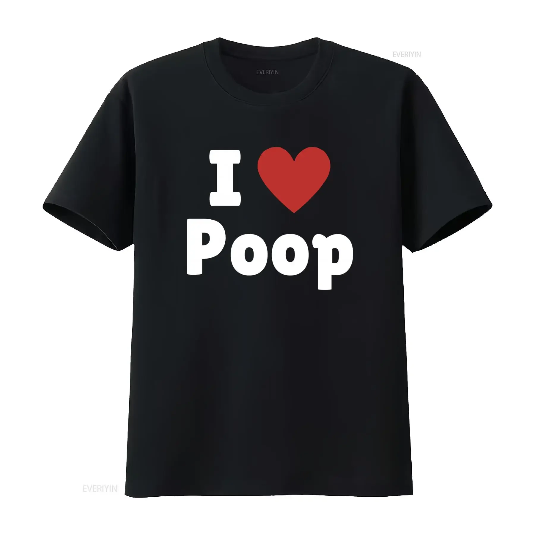Funny I Love Poop T Shirt with Heart Design for Humorous Fashion Lovers vintage Washed Casual Comfortable Versatile graphic