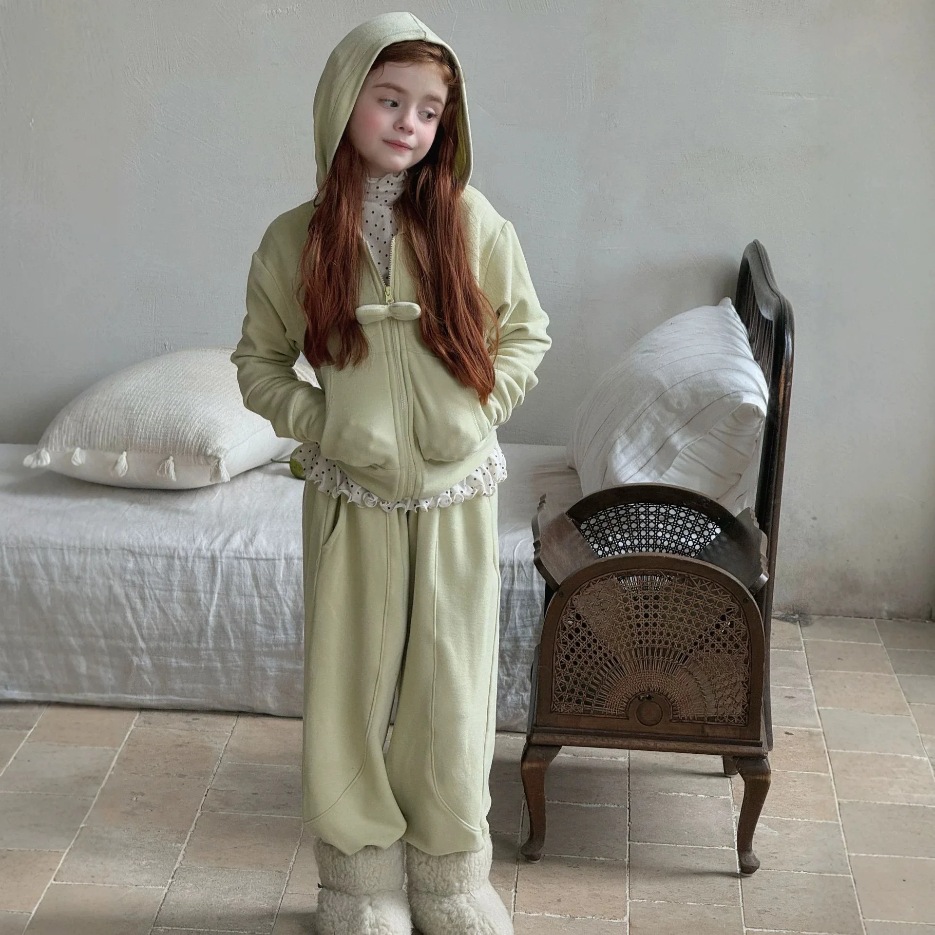 kids clothing sets 2026 new autumn girls hooded sweatshirt and pant clothing sets