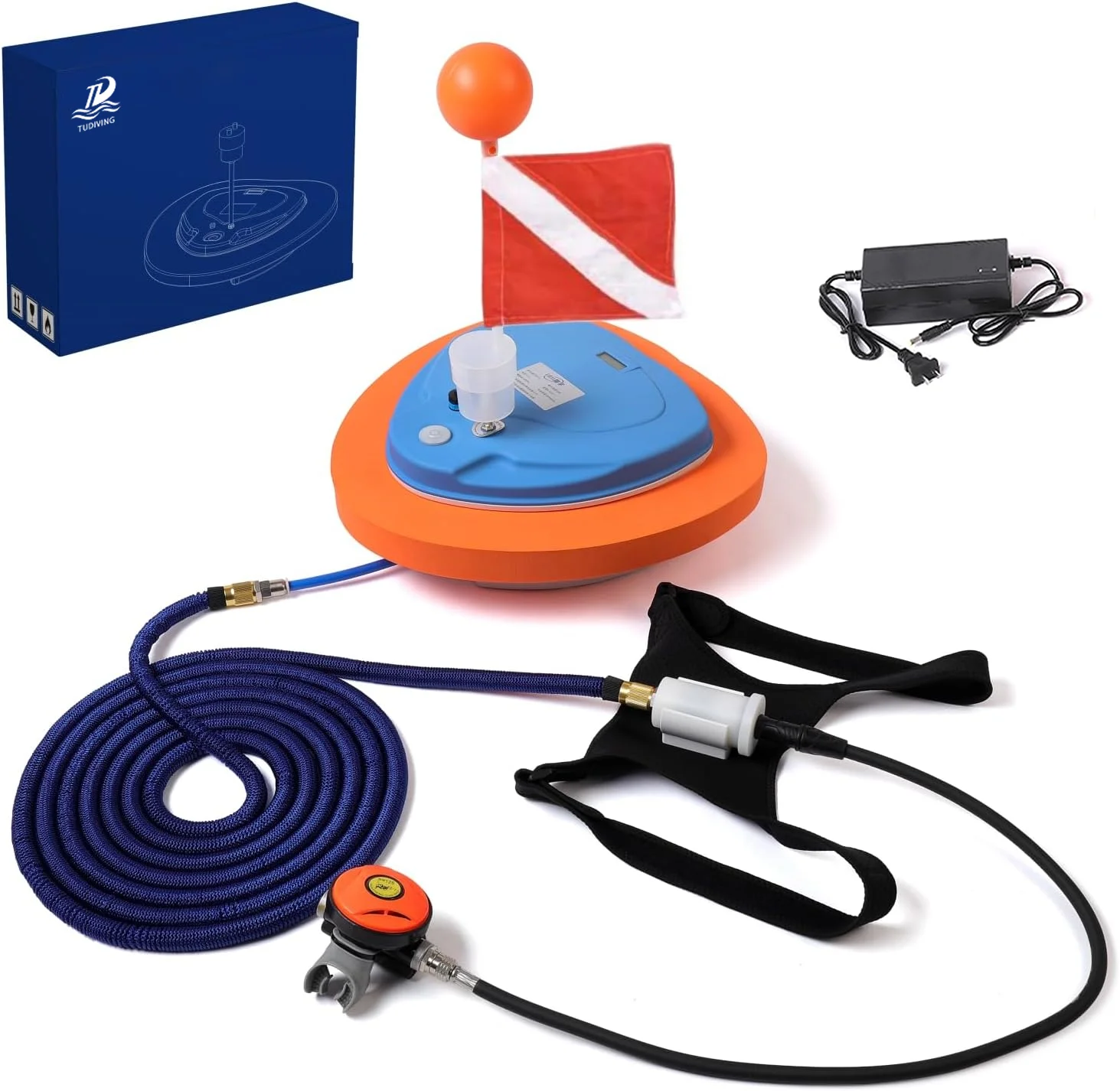 TRIMIX Scuba Diving Ventilator 3/5/8Hours Breath 12/15/18Meters Depth Waterproof Rechargeable Tankless with Breathing Regulator