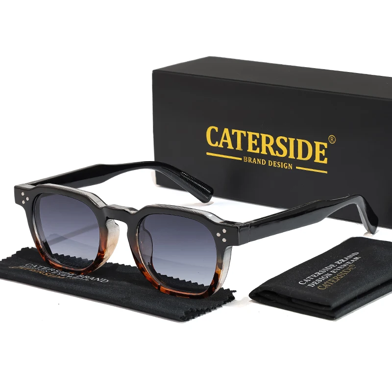 CATERSIDE Retro Quadratische Sonnenbrille für Herren, Punk-Mode Marken-Sonnenbrille für Damen, Reise- und Party-Accessoire, UV400 Sommer-Stil Lunette De Soleil – Detail 11