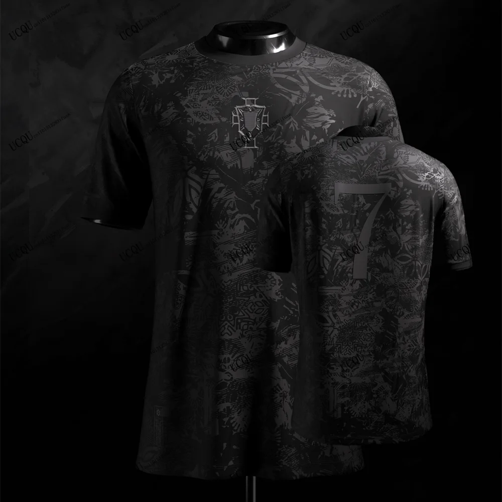 CR7 Ronaldo #7 Black Special Edition Kit 2026 Brand New Siu Football T-Shirt Classic Moments 3D Printed Jersey Adult KIDS Unisex