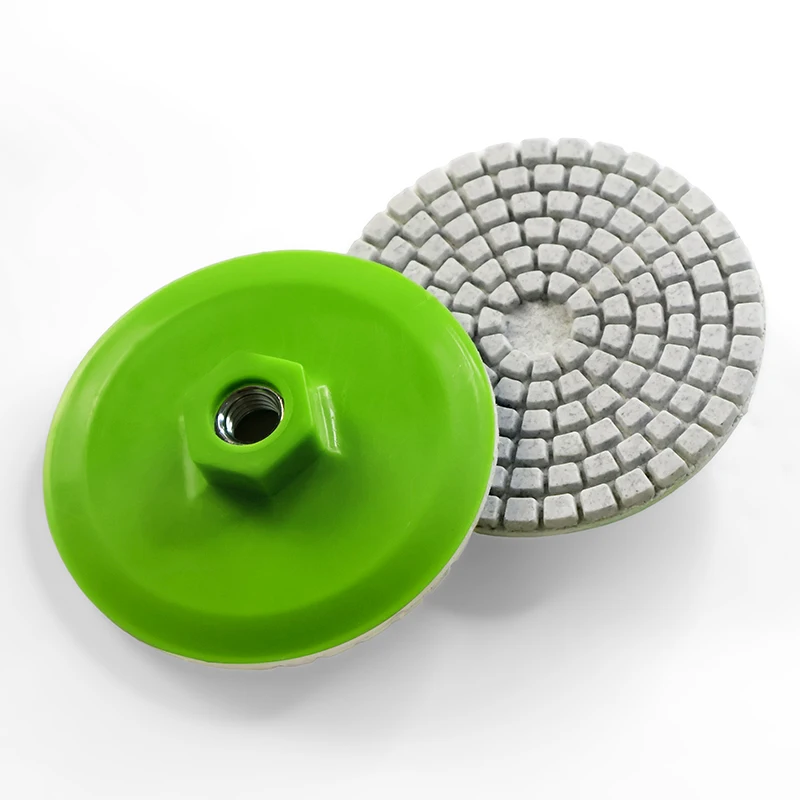 Almofada de polimento úmida integrada de diamante de 3 polegadas 80 mm 50 # -3000 #   Grão para pedra de moer piso de granito de mármore